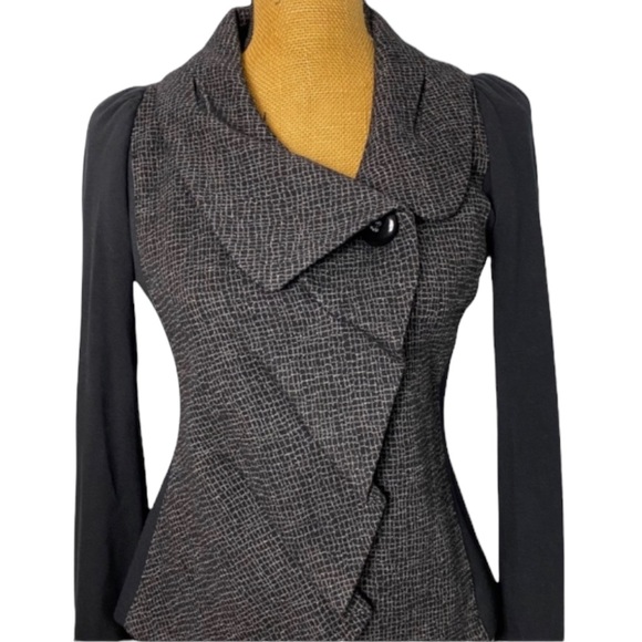 Classique Entier Color-block Wool Blend Career Snap Button Blazer Suit XS - Picture 1 of 8